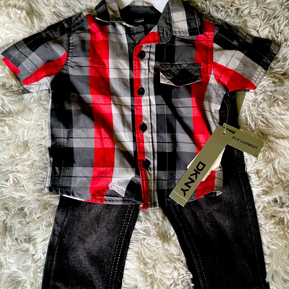 Infant DNKY Jean & Shirt Set